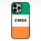 Irish Flag Personalised Name iPhone 13 Pro Black Impact Case on Silver phone