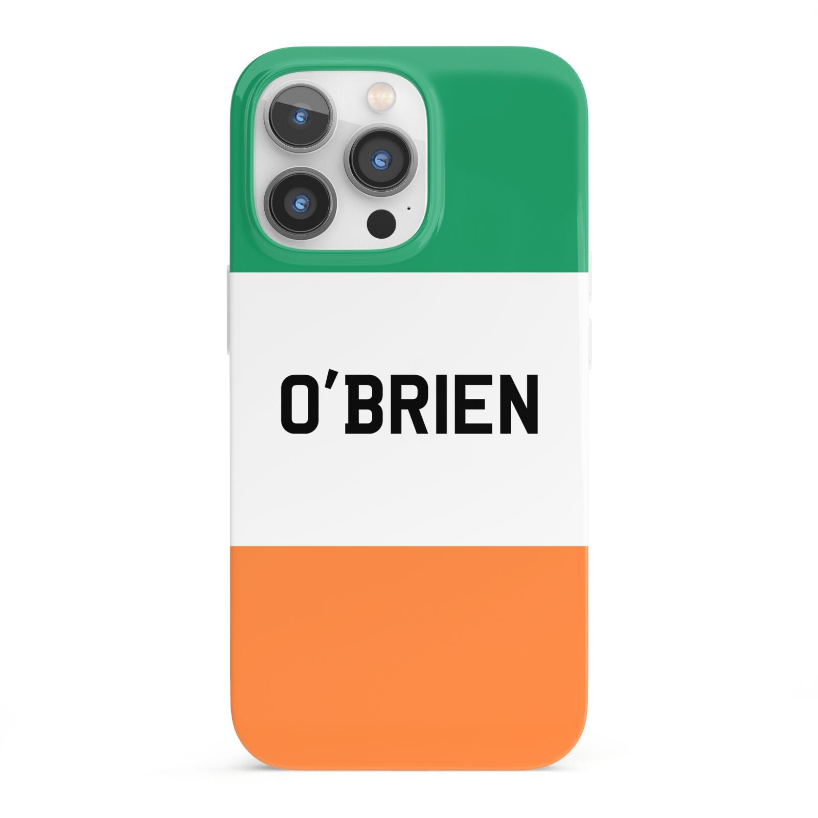 Irish Flag Personalised Name iPhone 13 Pro Full Wrap 3D Snap Case