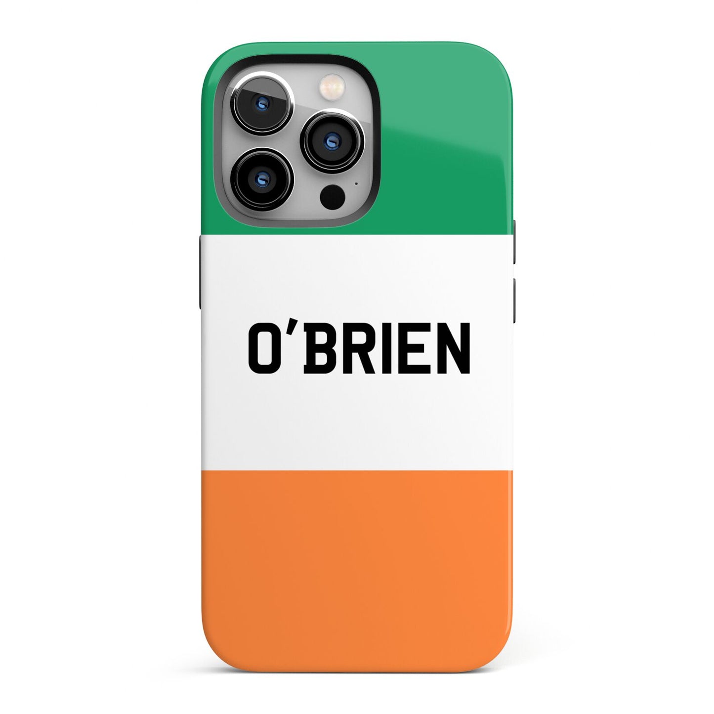 Irish Flag Personalised Name iPhone 13 Pro Full Wrap 3D Tough Case