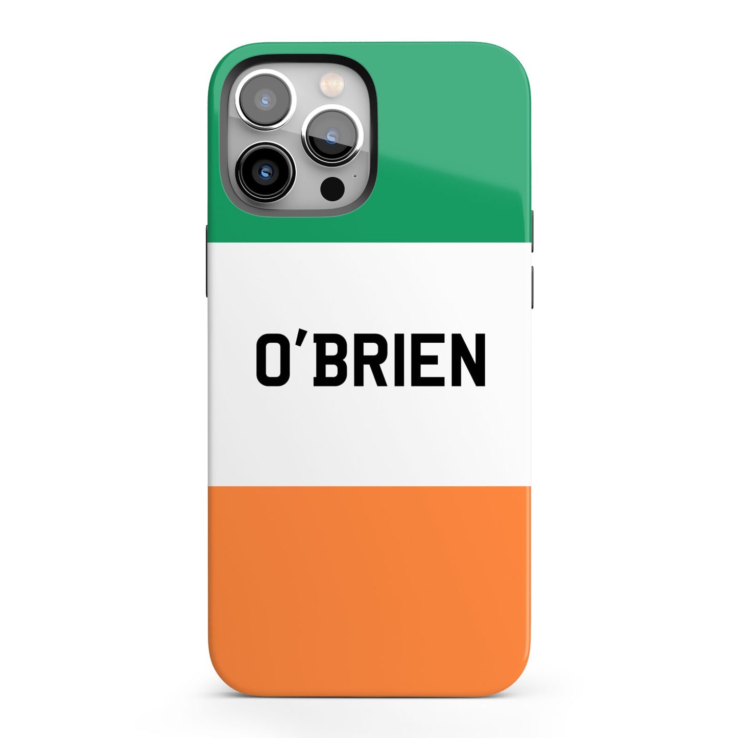 Irish Flag Personalised Name iPhone 13 Pro Max Full Wrap 3D Tough Case