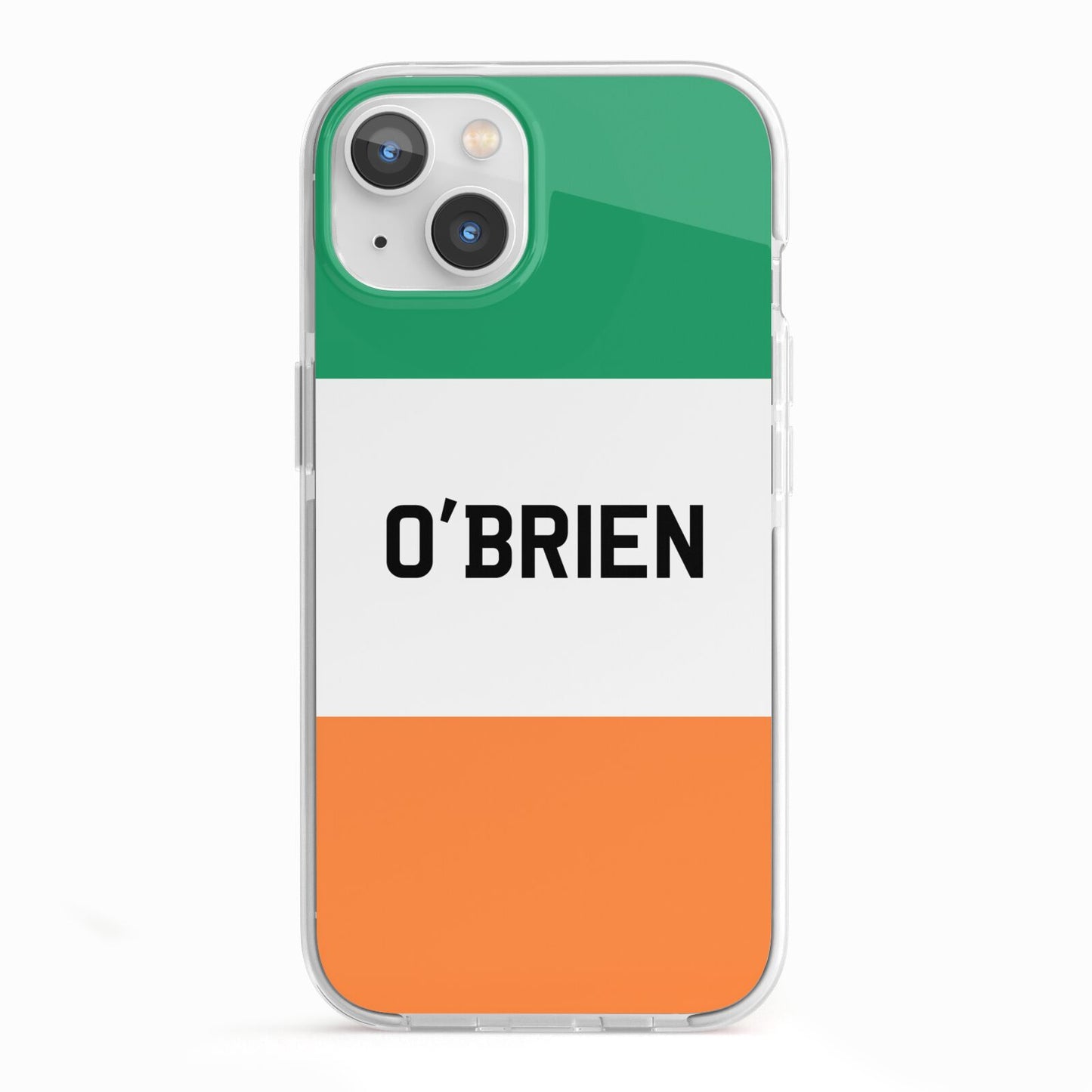 Irish Flag Personalised Name iPhone 13 TPU Impact Case with White Edges