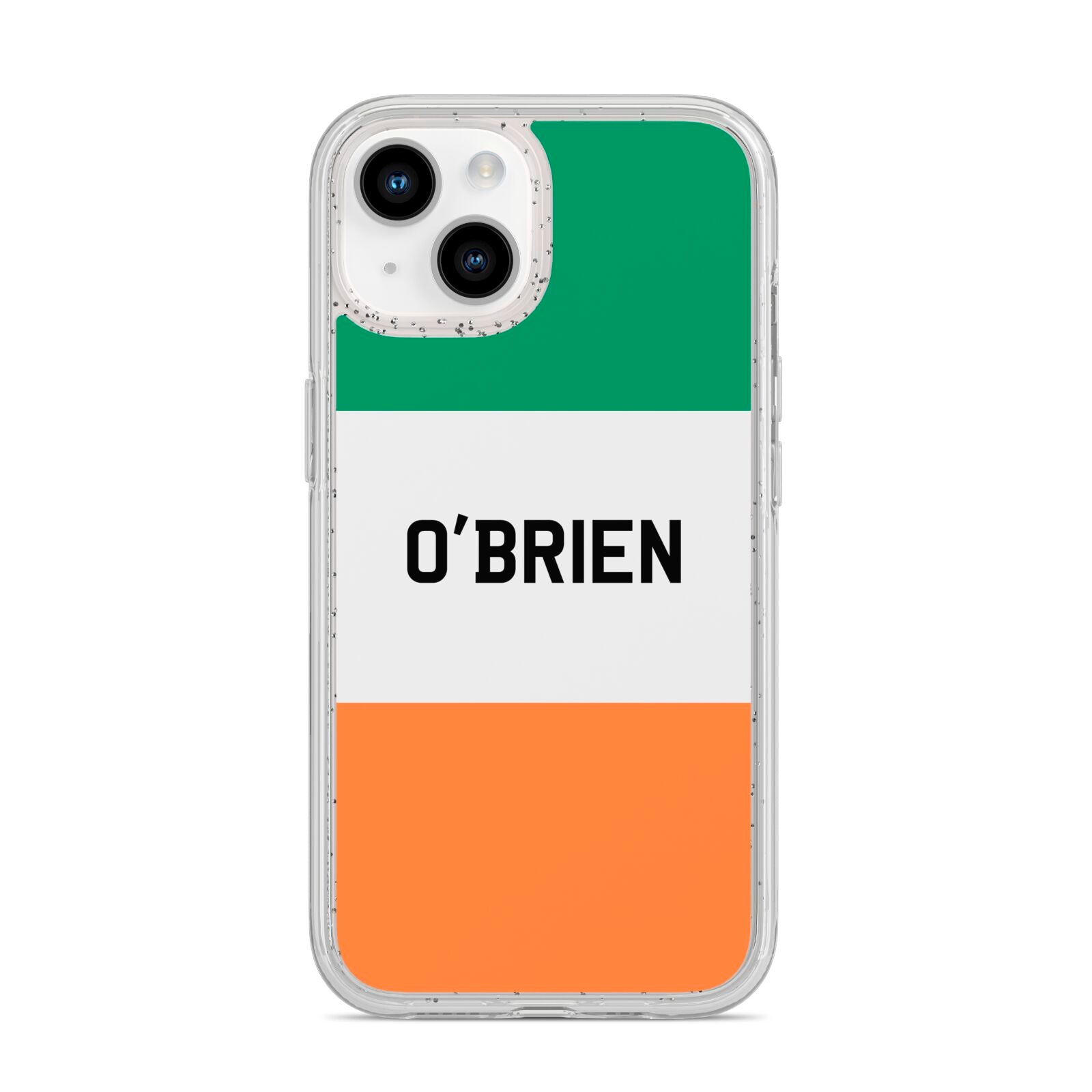 Irish Flag Personalised Name iPhone 14 Glitter Tough Case Starlight