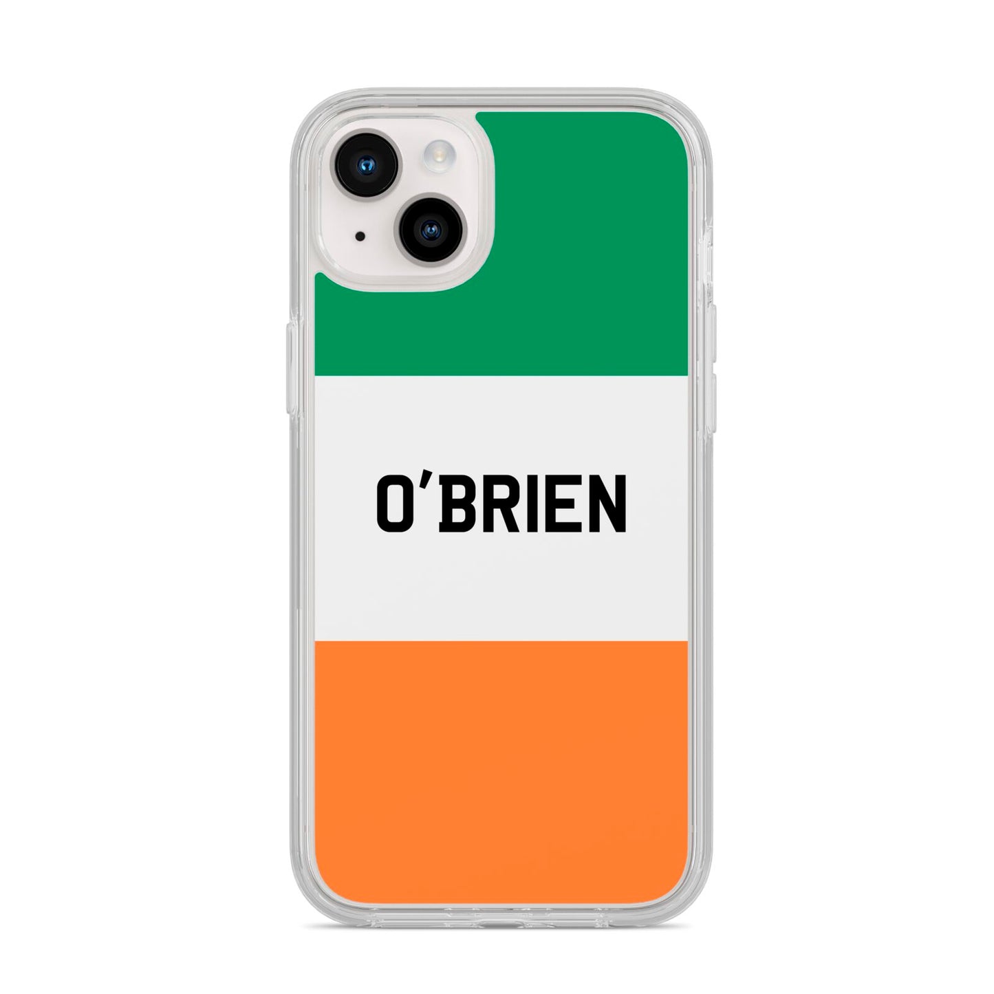 Irish Flag Personalised Name iPhone 14 Plus Clear Tough Case Starlight