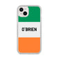 Irish Flag Personalised Name iPhone 14 Plus Glitter Tough Case Starlight