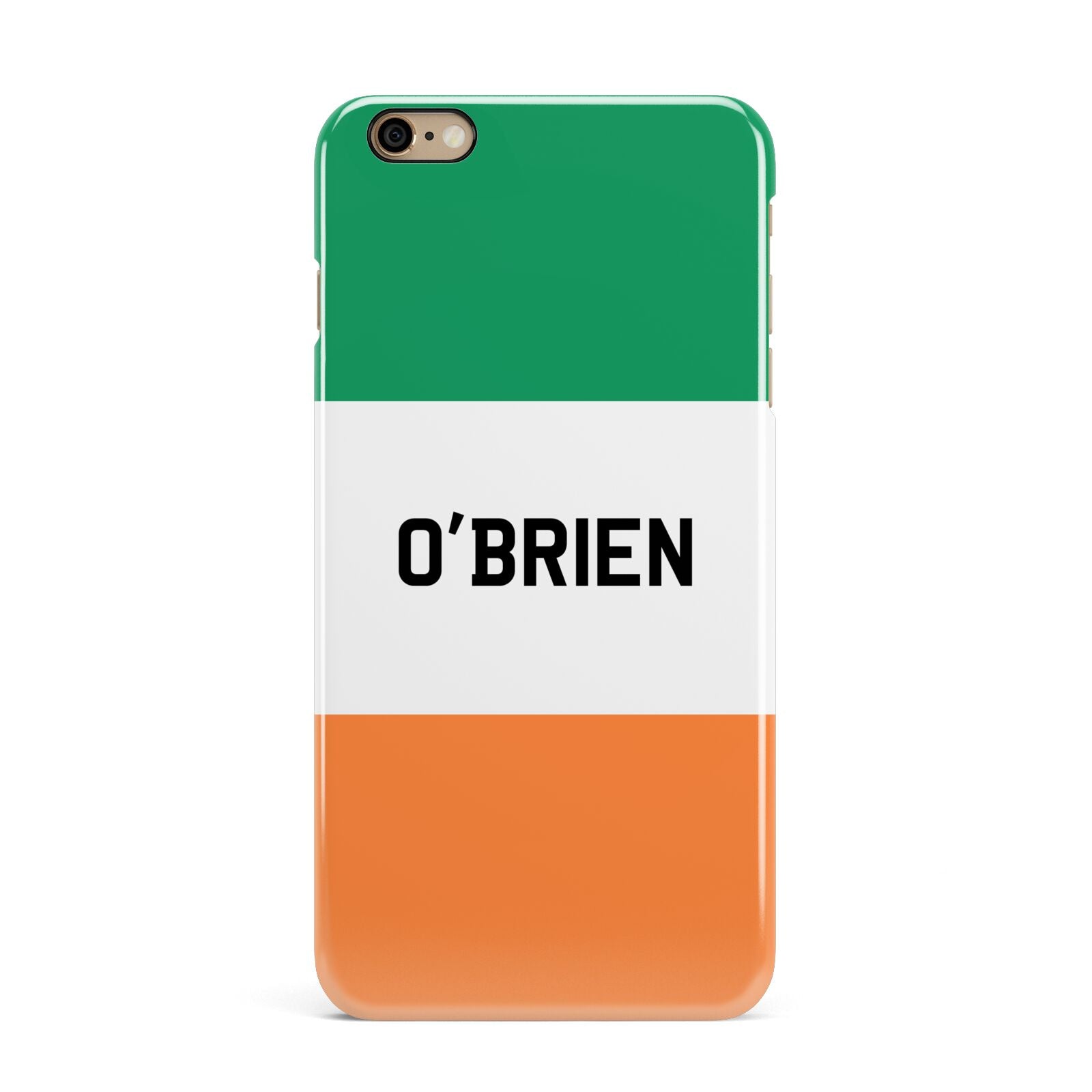 Irish Flag Personalised Name iPhone 6 Plus 3D Snap Case on Gold Phone