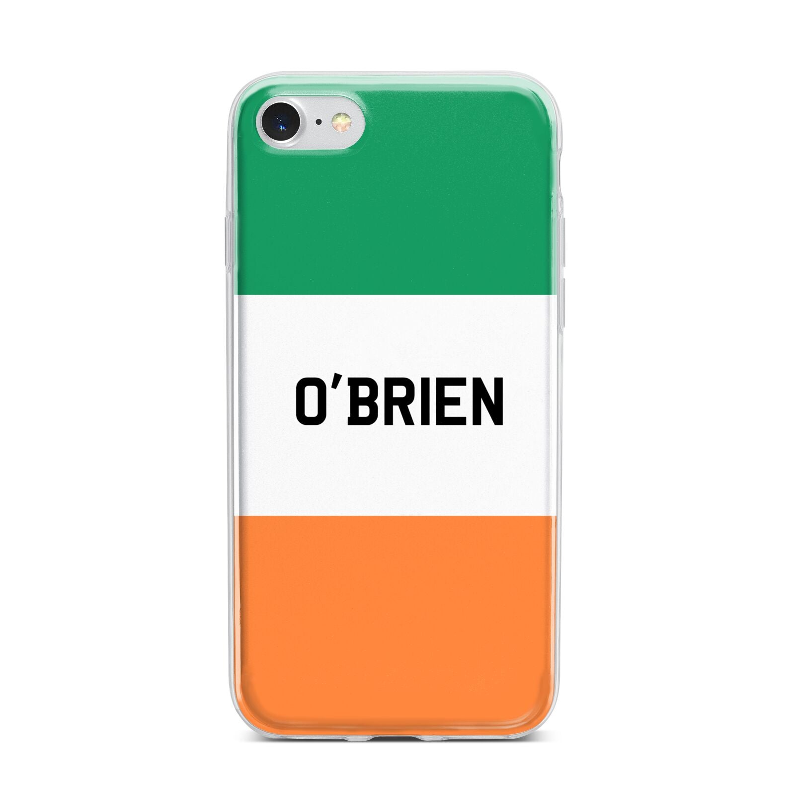 Irish Flag Personalised Name iPhone 7 Bumper Case on Silver iPhone