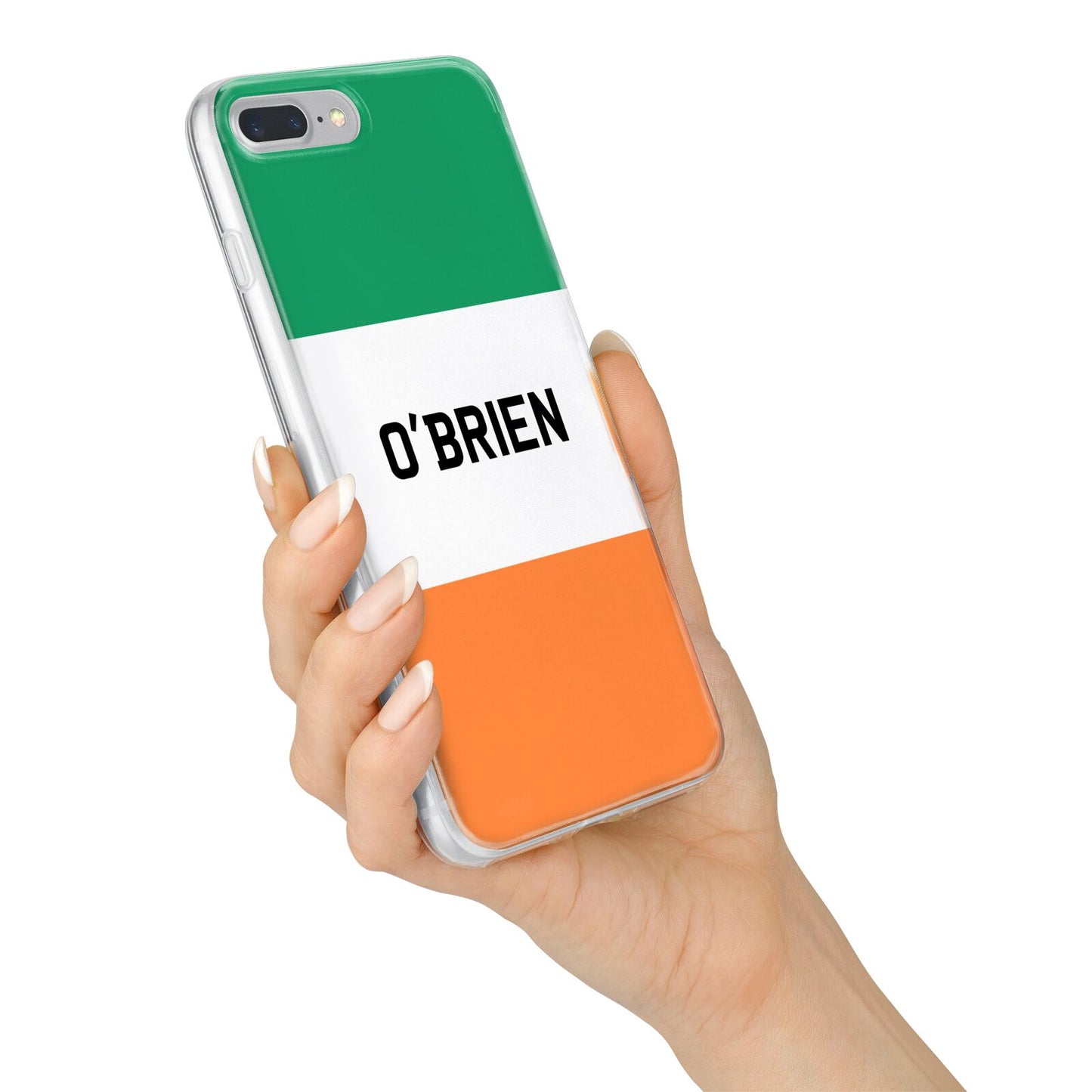 Irish Flag Personalised Name iPhone 7 Plus Bumper Case on Silver iPhone Alternative Image