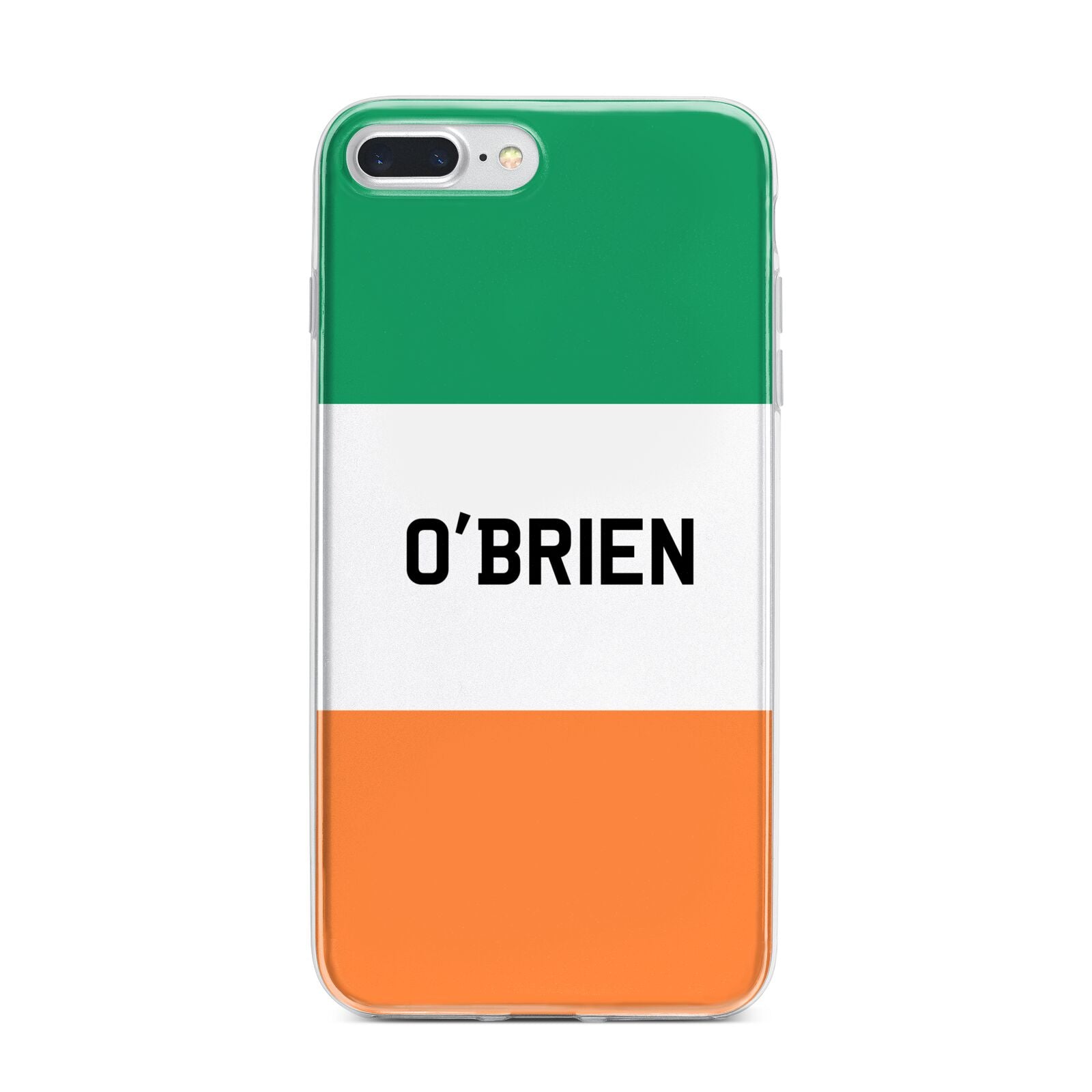 Irish Flag Personalised Name iPhone 7 Plus Bumper Case on Silver iPhone