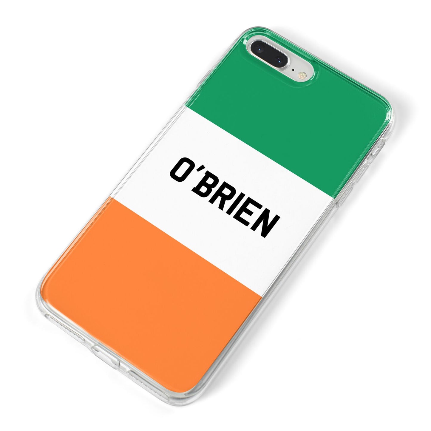 Irish Flag Personalised Name iPhone 8 Plus Bumper Case on Silver iPhone Alternative Image