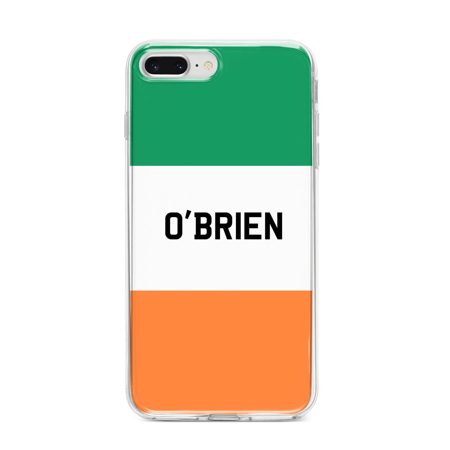 Irish Flag Personalised Name iPhone 8 Plus Bumper Case on Silver iPhone