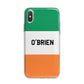 Irish Flag Personalised Name iPhone X Bumper Case on Silver iPhone Alternative Image 1