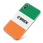 Irish Flag Personalised Name iPhone X Bumper Case on Silver iPhone