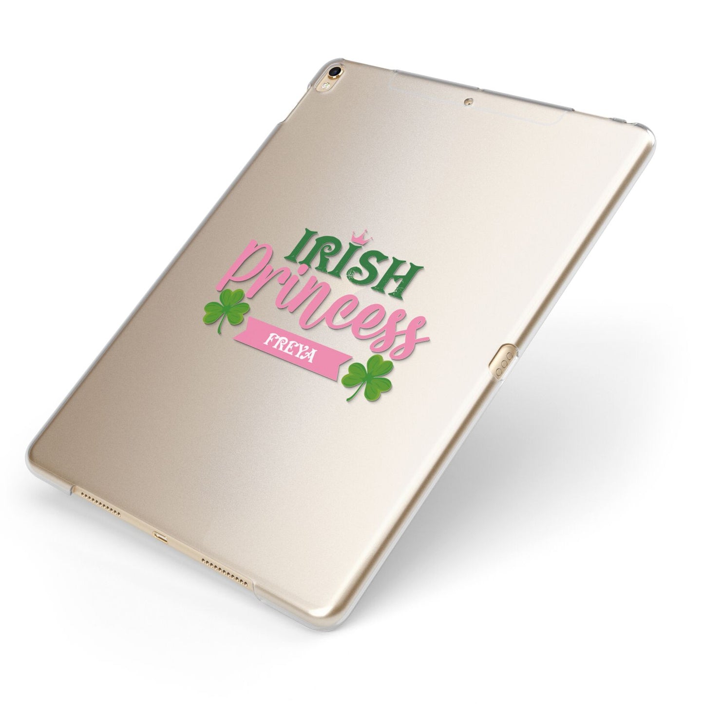 Irish Princess Personalised Apple iPad Case on Gold iPad Side View