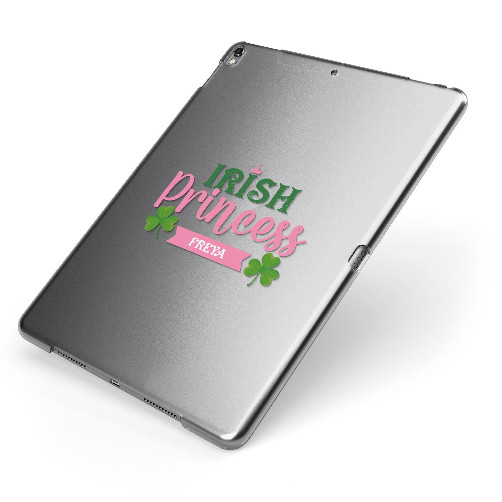 Irish Princess Personalised Apple iPad Case on Grey iPad Side View