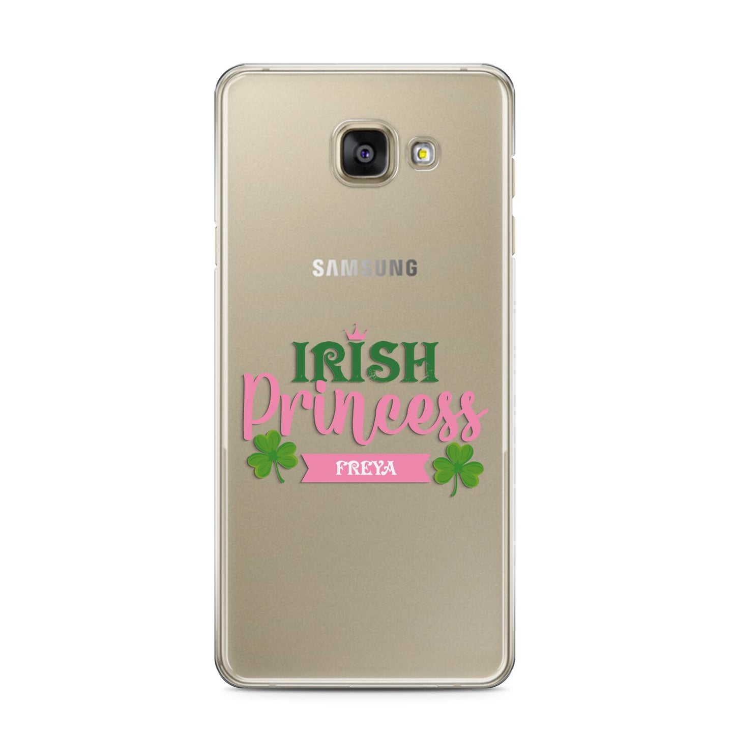 Irish Princess Personalised Samsung Galaxy A3 2016 Case on gold phone