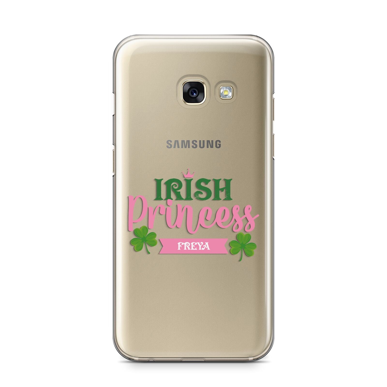 Irish Princess Personalised Samsung Galaxy A3 2017 Case on gold phone