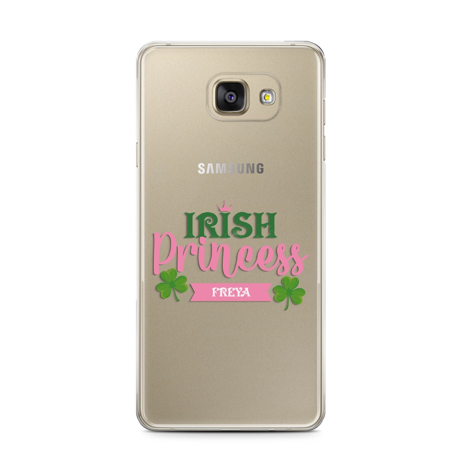 Irish Princess Personalised Samsung Galaxy A7 2016 Case on gold phone