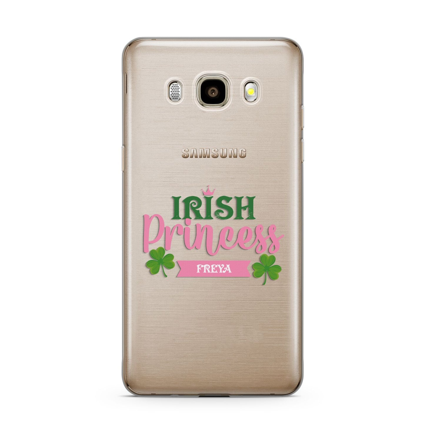 Irish Princess Personalised Samsung Galaxy J7 2016 Case on gold phone