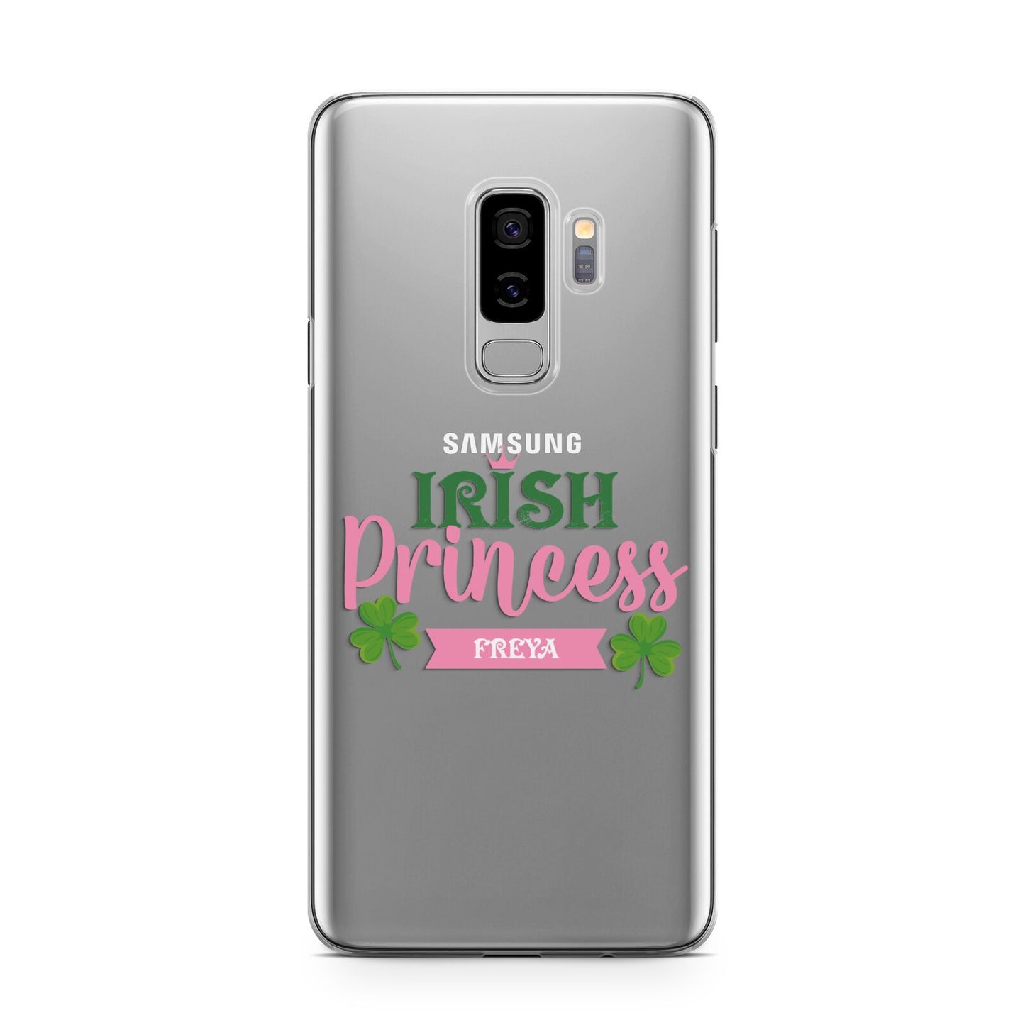 Irish Princess Personalised Samsung Galaxy S9 Plus Case on Silver phone