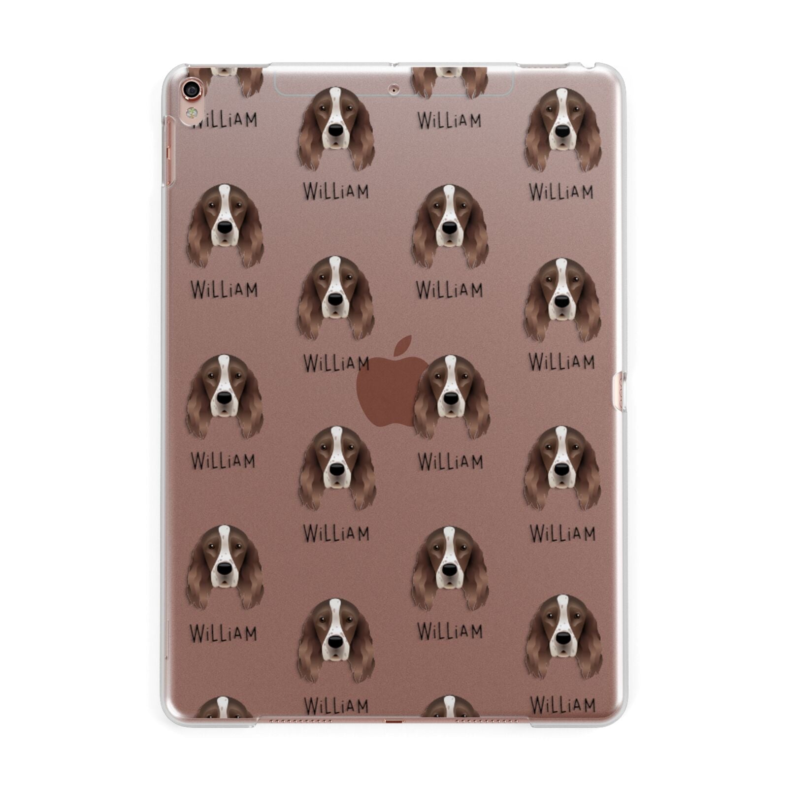 Irish Red White Setter Icon with Name Apple iPad Rose Gold Case