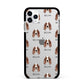 Irish Red White Setter Icon with Name Apple iPhone 11 Pro Max in Silver with Black Impact Case
