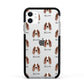 Irish Red White Setter Icon with Name Apple iPhone 11 in White with Black Impact Case