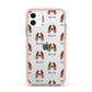 Irish Red White Setter Icon with Name Apple iPhone 11 in White with Pink Impact Case