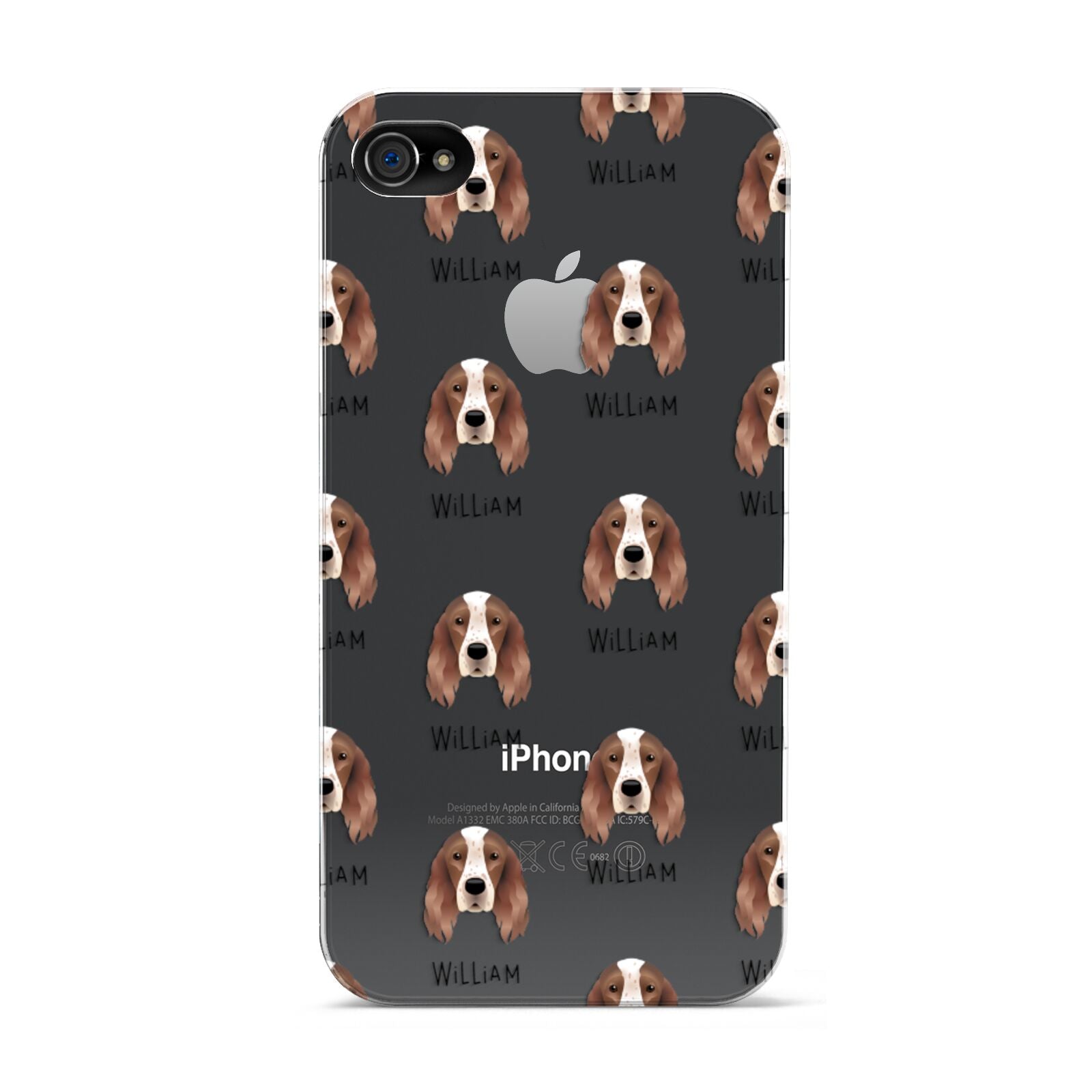 Irish Red White Setter Icon with Name Apple iPhone 4s Case