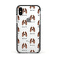 Irish Red White Setter Icon with Name Apple iPhone Xs Impact Case Black Edge on Silver Phone