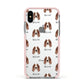 Irish Red White Setter Icon with Name Apple iPhone Xs Impact Case Pink Edge on Silver Phone