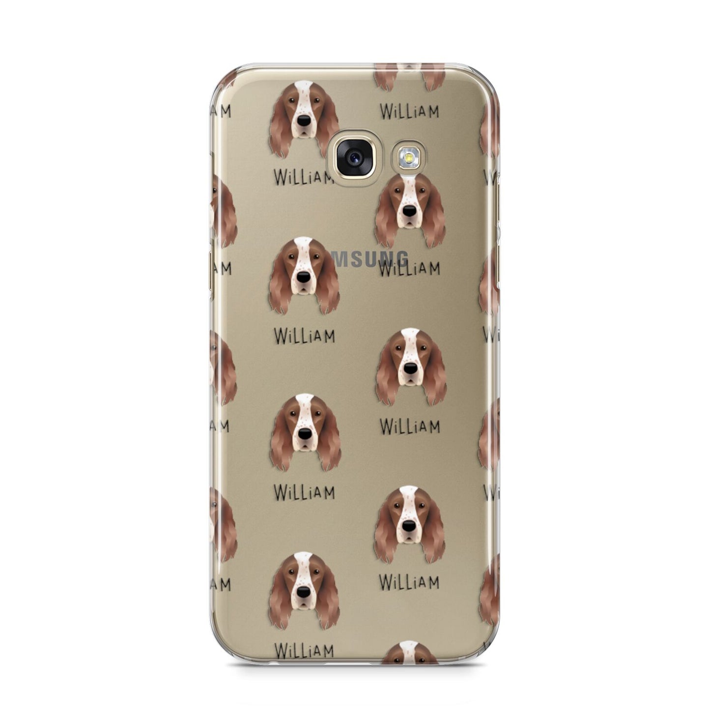Irish Red White Setter Icon with Name Samsung Galaxy A5 2017 Case on gold phone