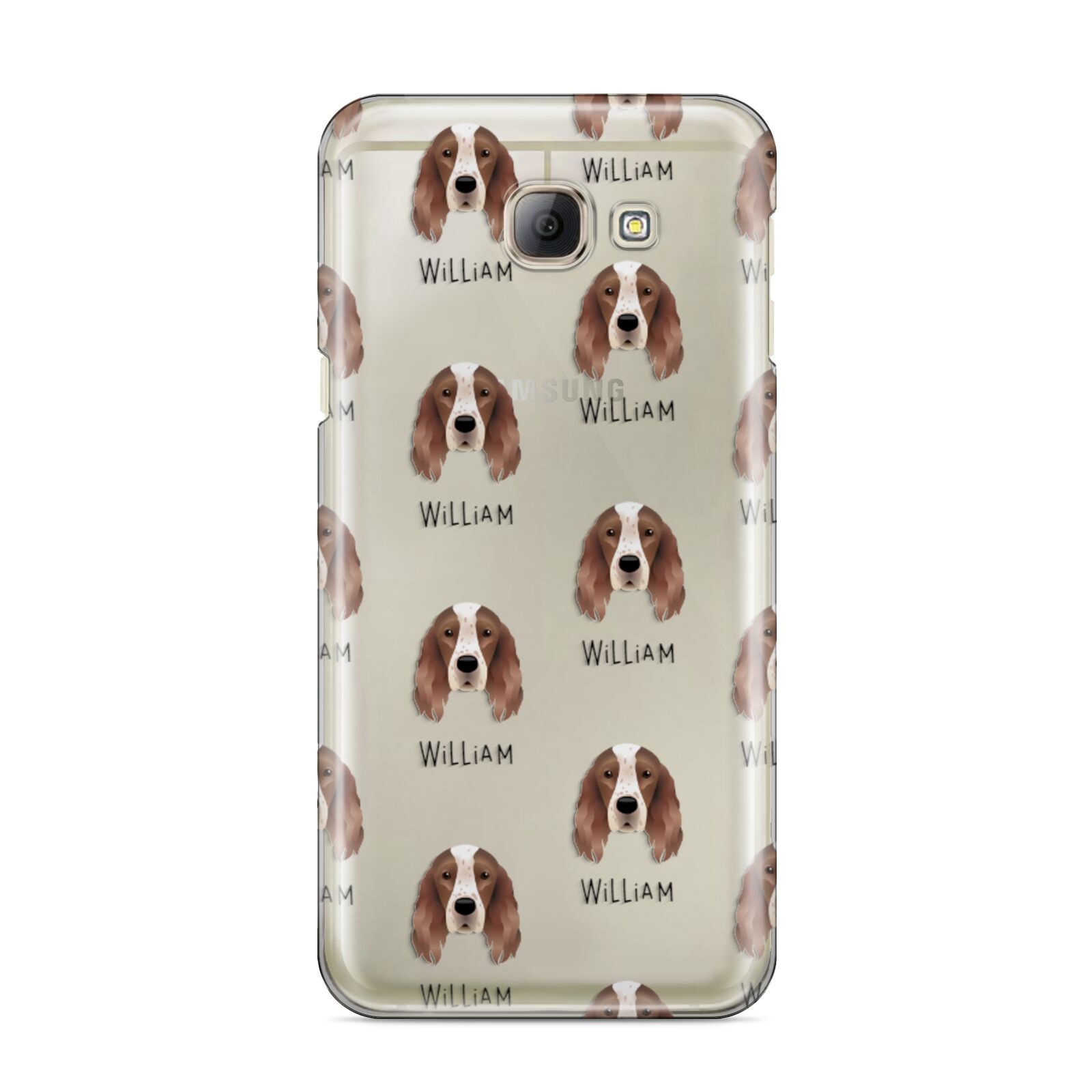 Irish Red White Setter Icon with Name Samsung Galaxy A8 2016 Case