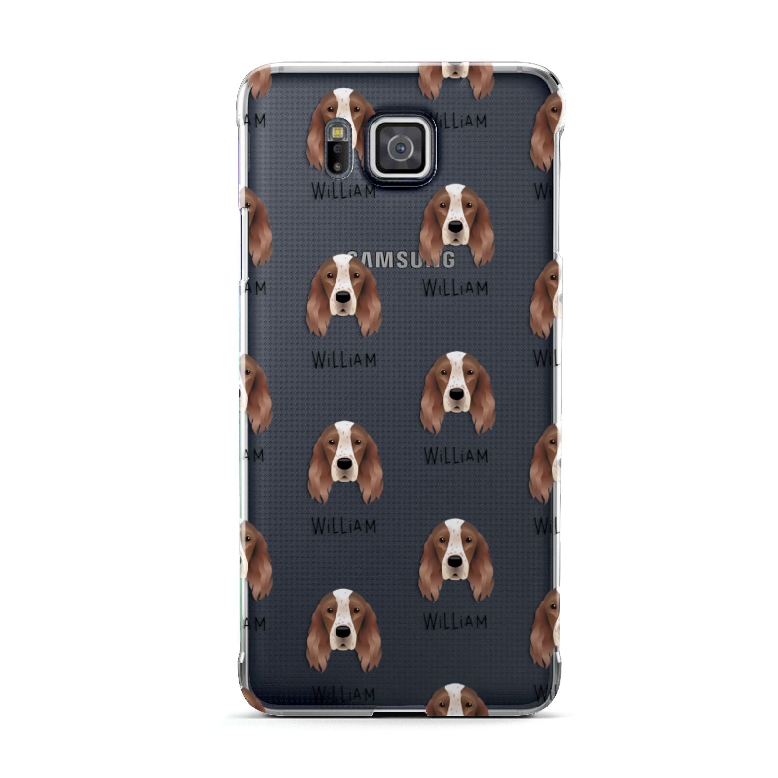 Irish Red White Setter Icon with Name Samsung Galaxy Alpha Case