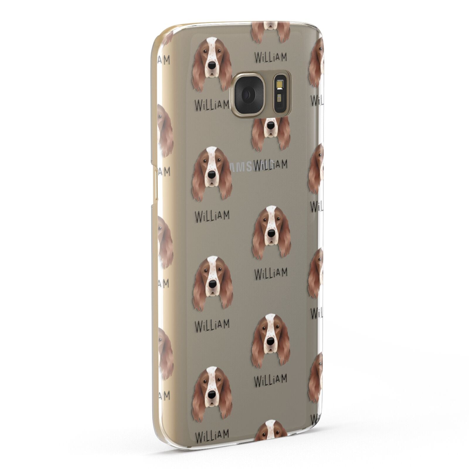 Irish Red White Setter Icon with Name Samsung Galaxy Case Fourty Five Degrees