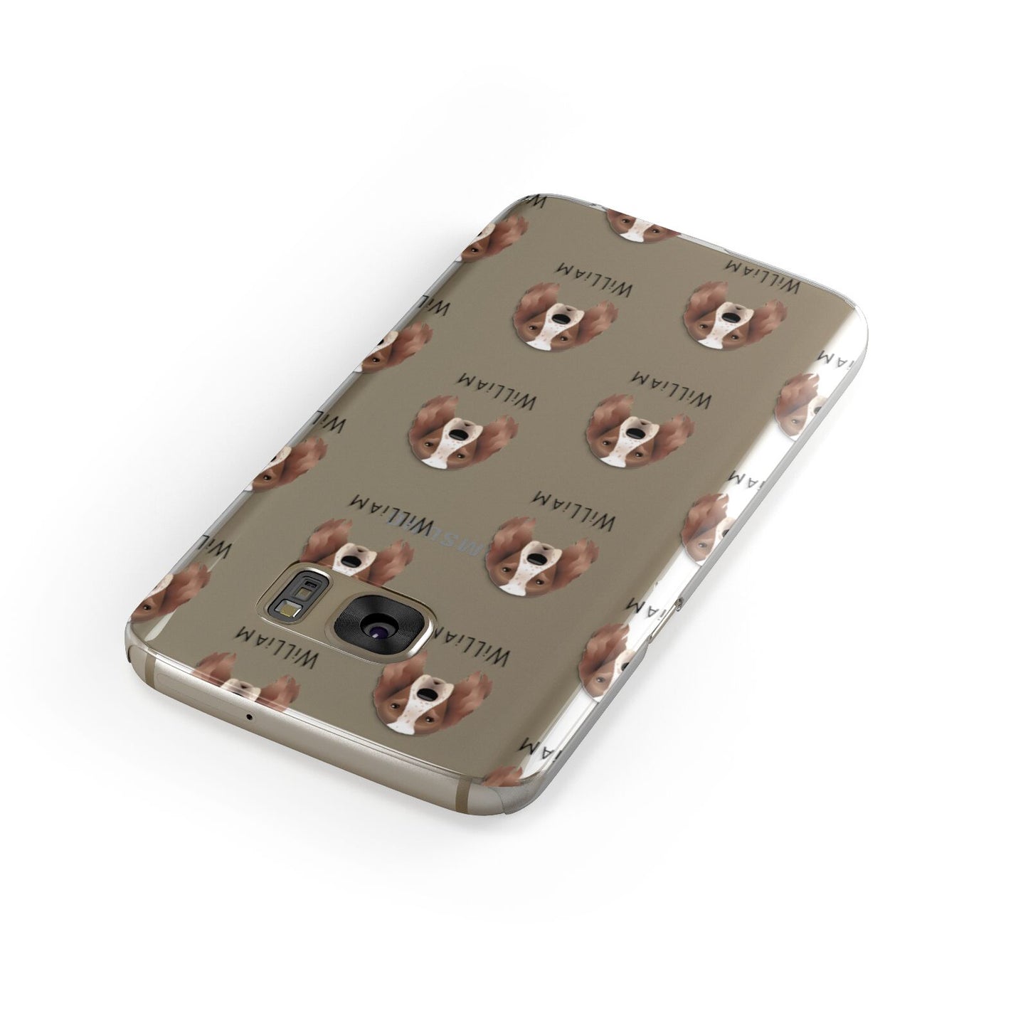 Irish Red White Setter Icon with Name Samsung Galaxy Case Front Close Up