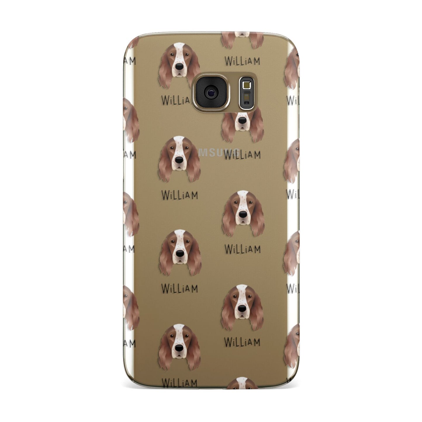 Irish Red White Setter Icon with Name Samsung Galaxy Case