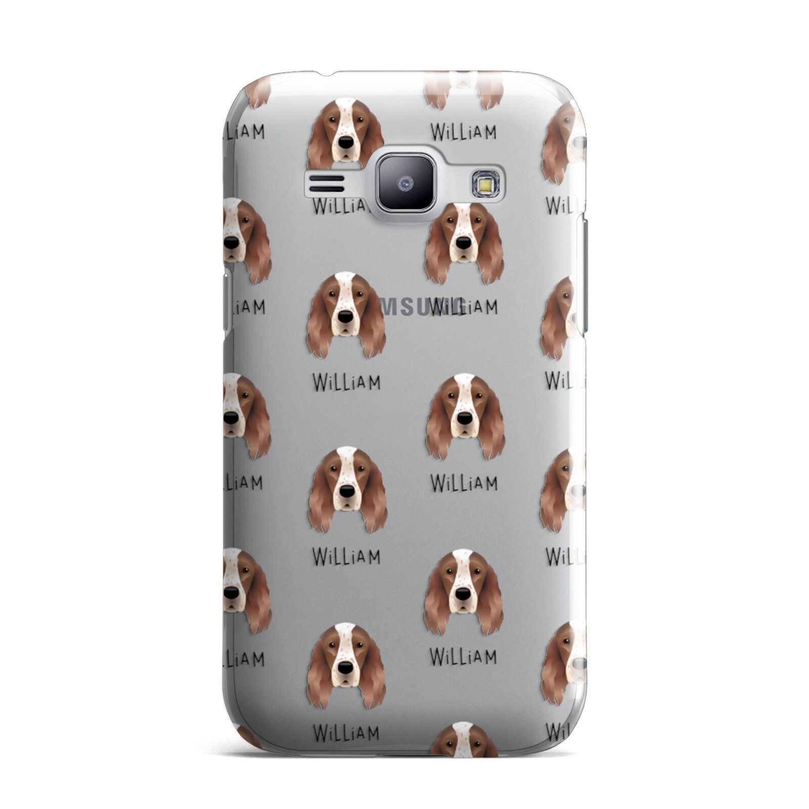 Irish Red White Setter Icon with Name Samsung Galaxy J1 2015 Case