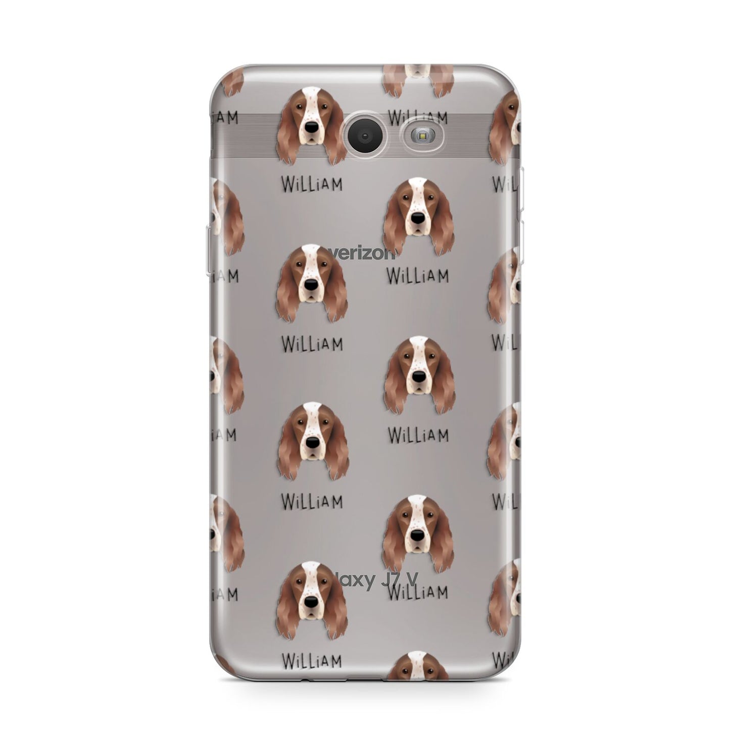 Irish Red White Setter Icon with Name Samsung Galaxy J7 2017 Case