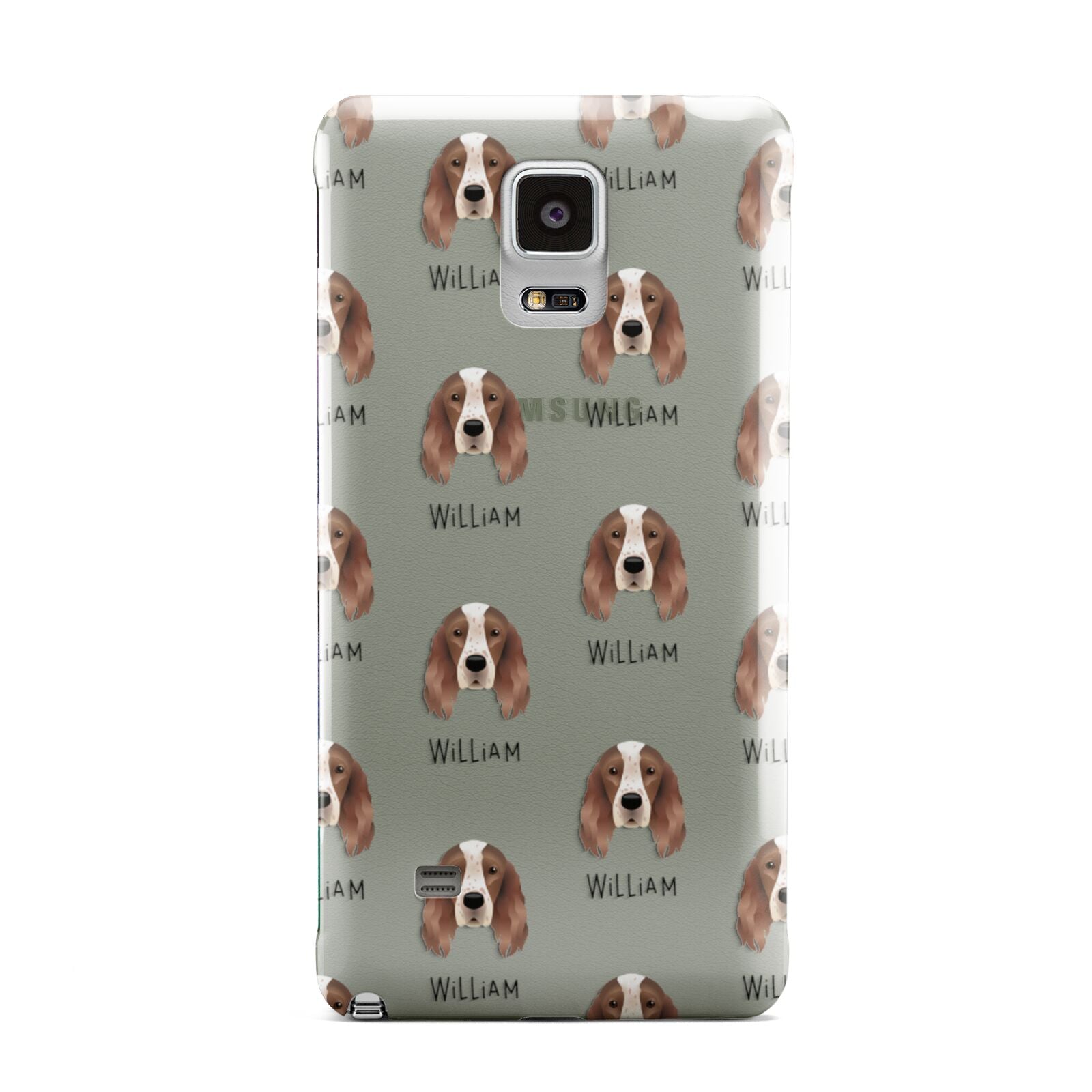 Irish Red White Setter Icon with Name Samsung Galaxy Note 4 Case