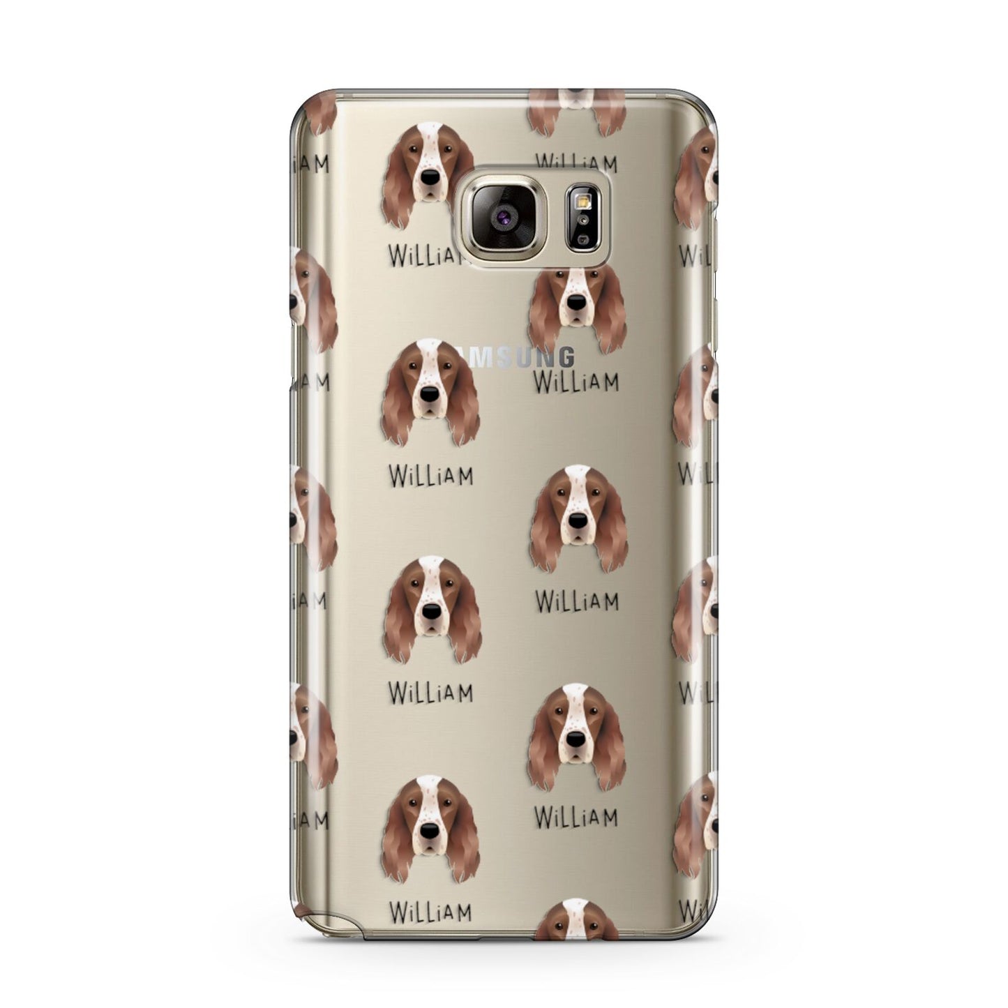 Irish Red White Setter Icon with Name Samsung Galaxy Note 5 Case