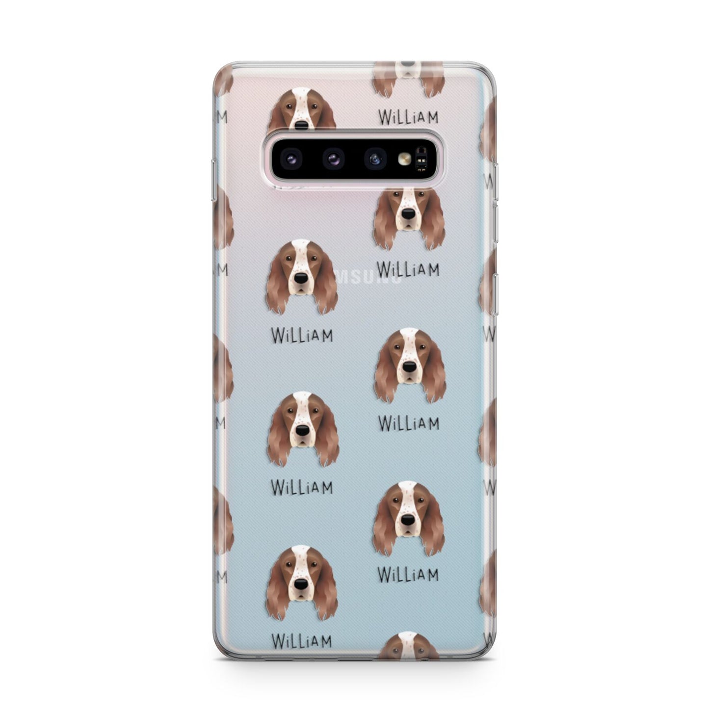Irish Red White Setter Icon with Name Samsung Galaxy S10 Plus Case