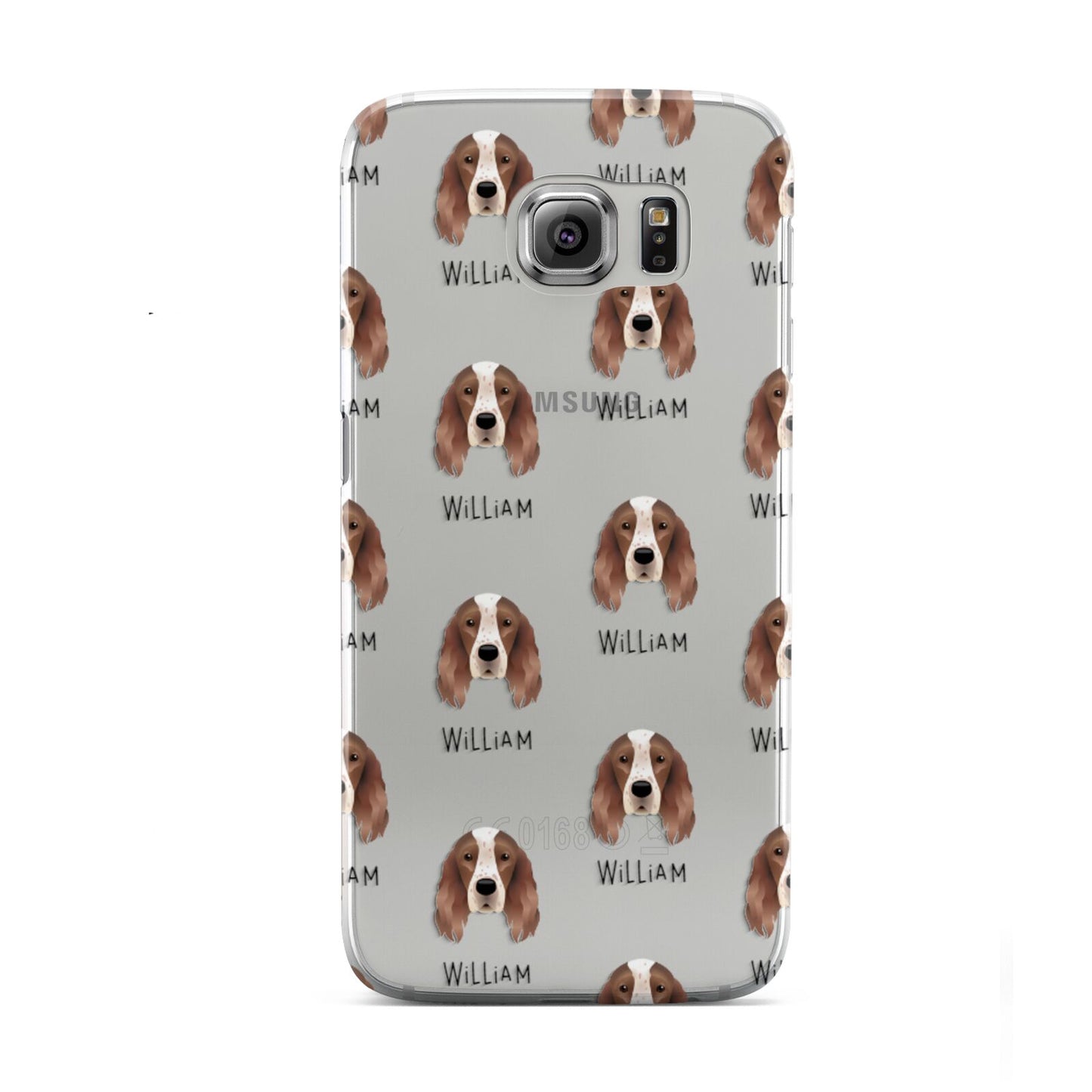 Irish Red White Setter Icon with Name Samsung Galaxy S6 Case