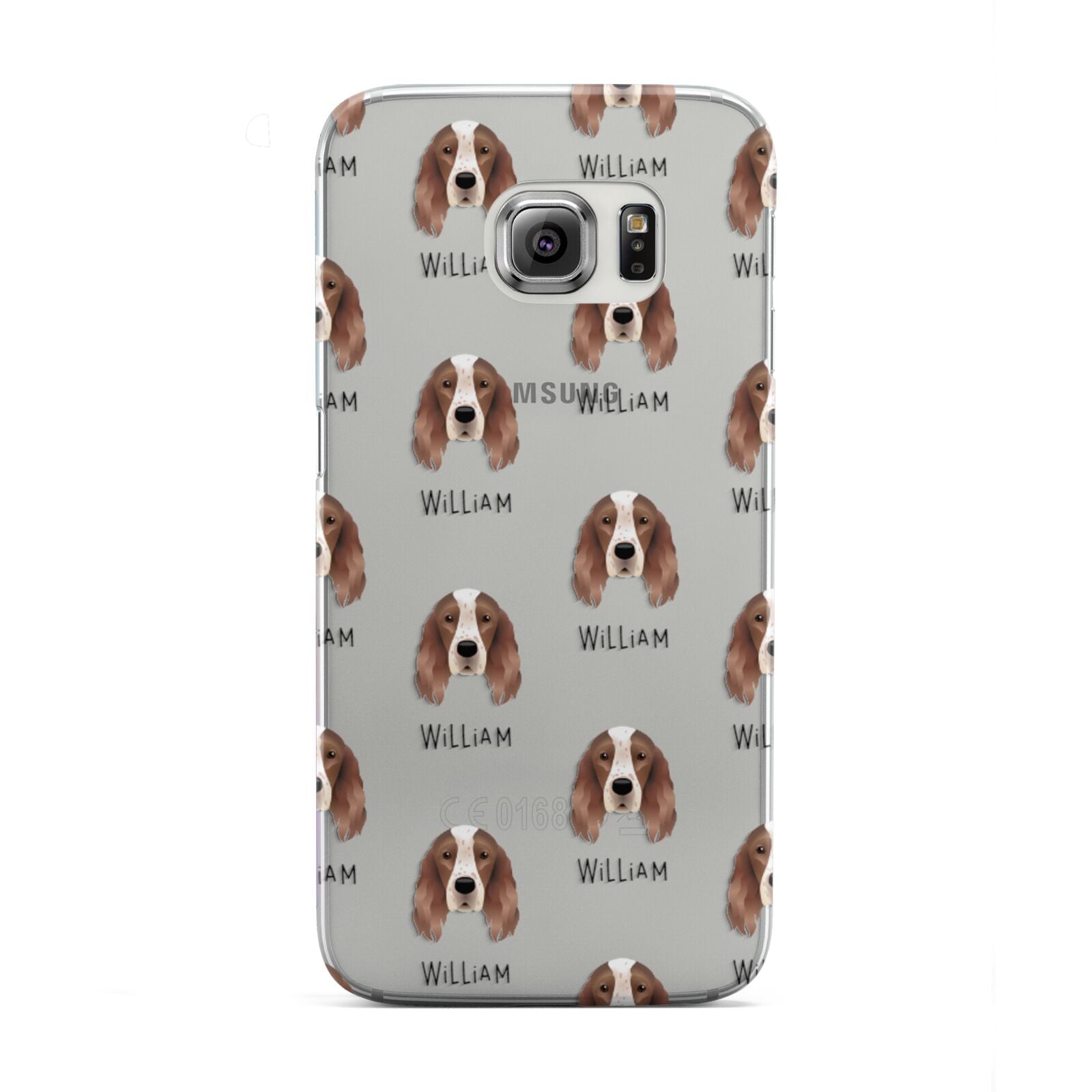 Irish Red White Setter Icon with Name Samsung Galaxy S6 Edge Case