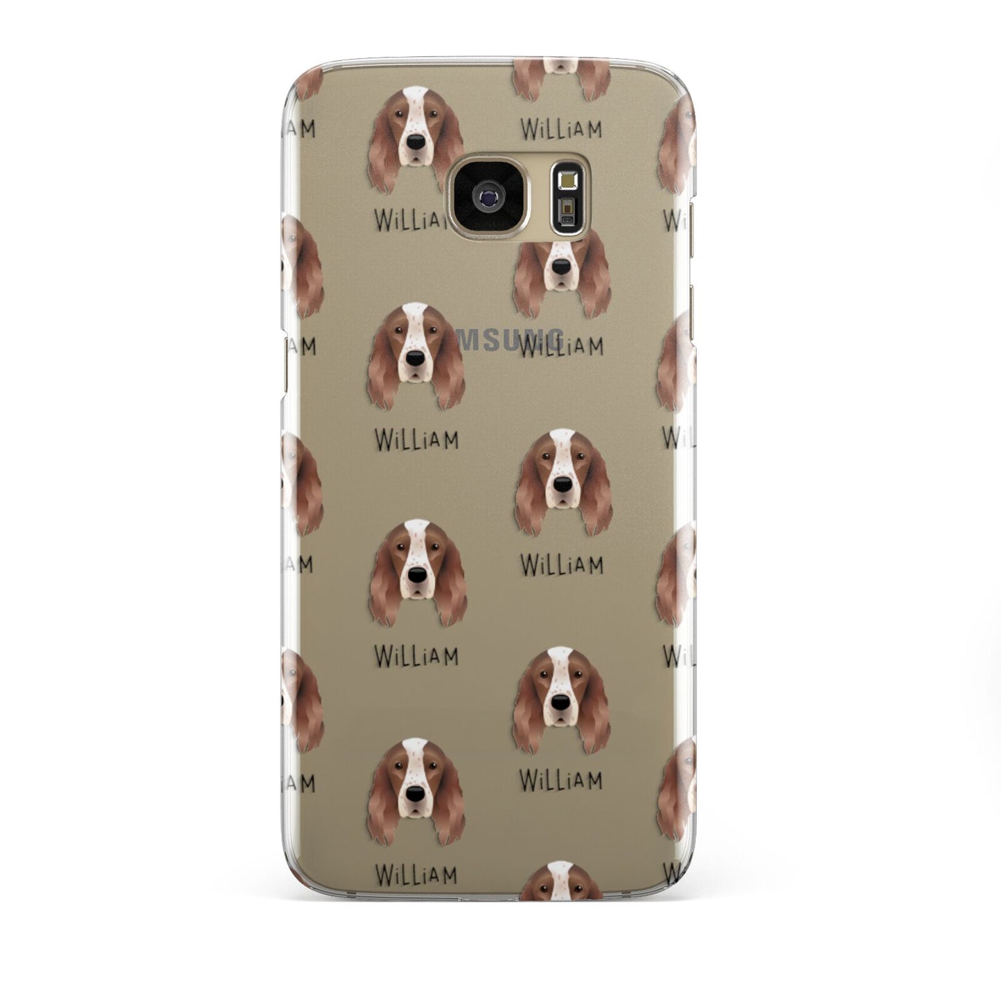 Irish Red White Setter Icon with Name Samsung Galaxy S7 Edge Case