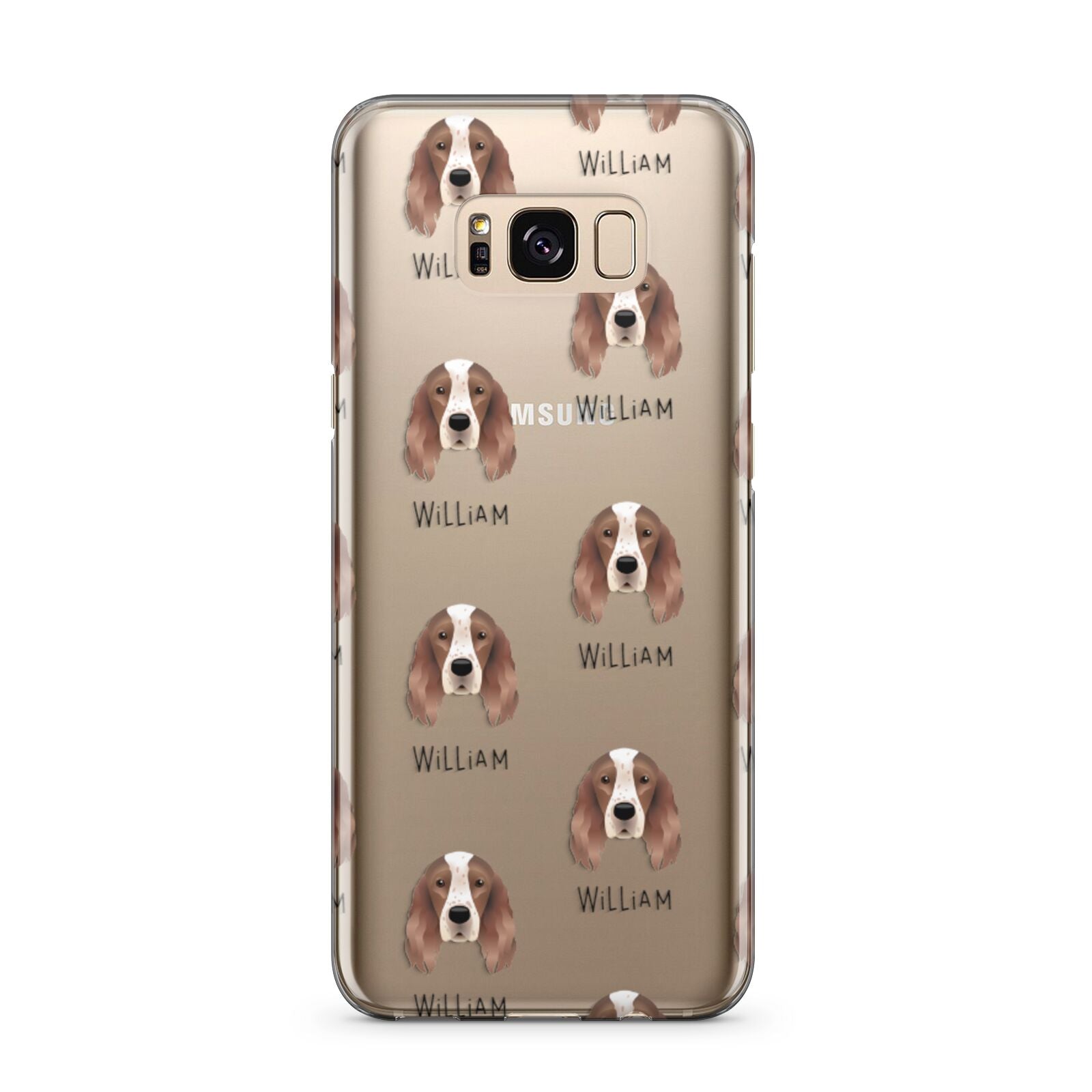 Irish Red White Setter Icon with Name Samsung Galaxy S8 Plus Case