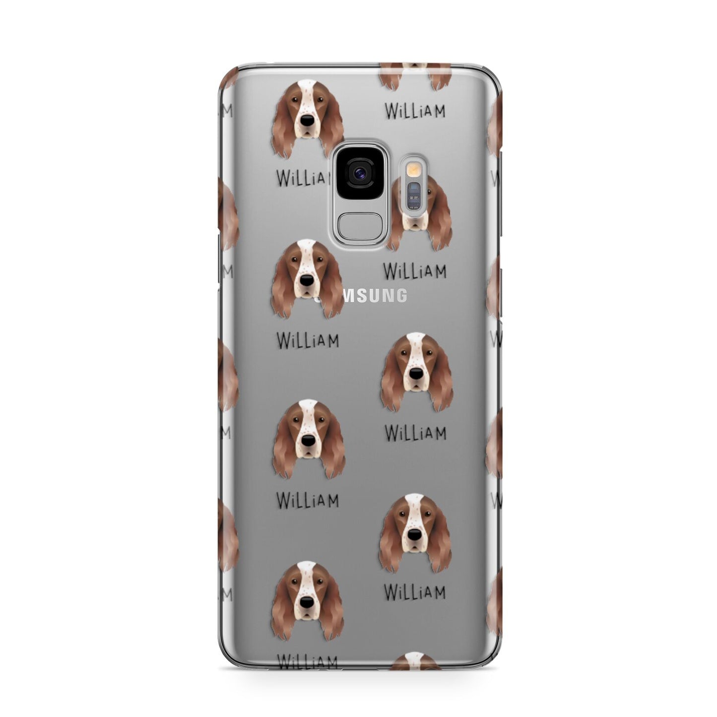 Irish Red White Setter Icon with Name Samsung Galaxy S9 Case