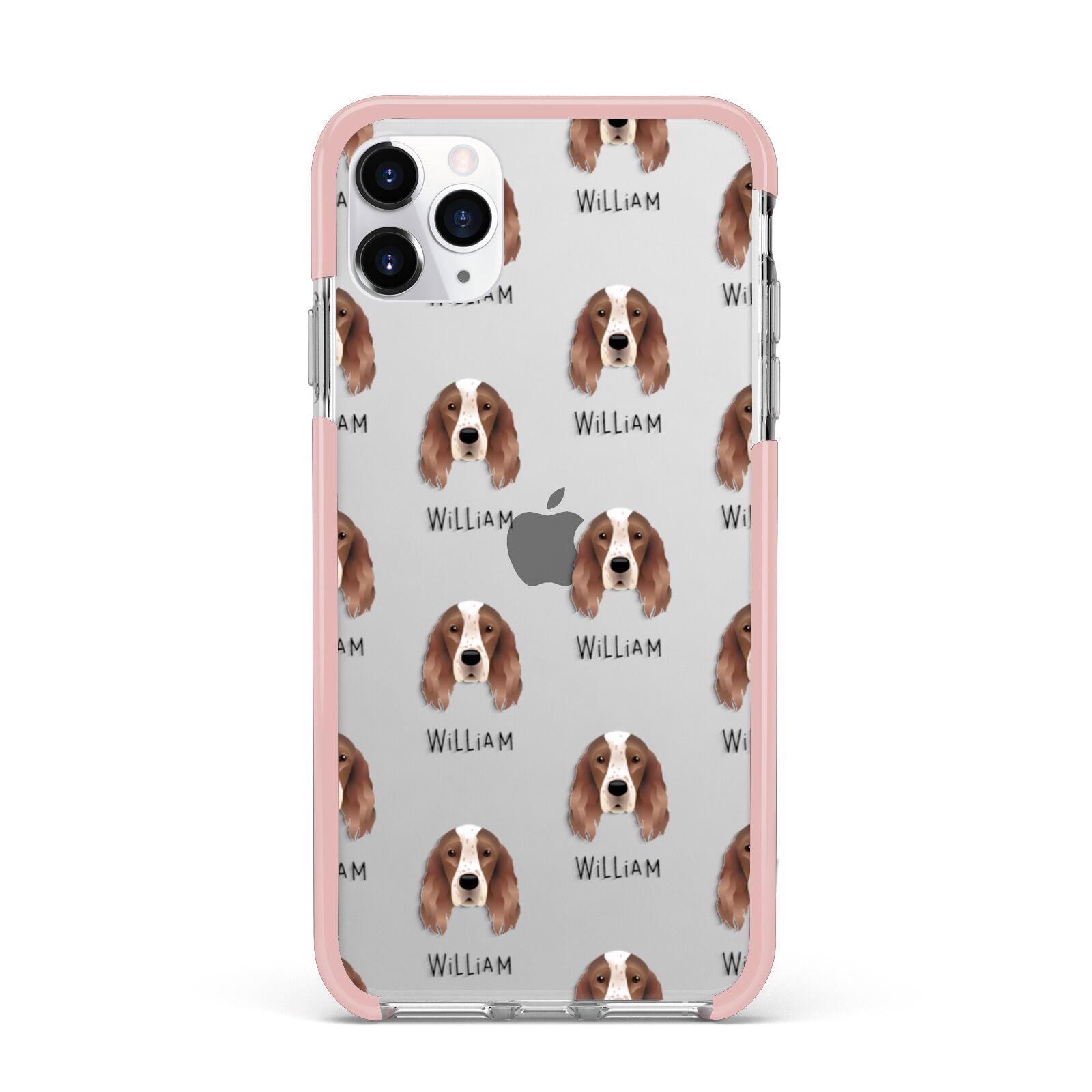 Irish Red White Setter Icon with Name iPhone 11 Pro Max Impact Pink Edge Case