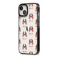 Irish Red White Setter Icon with Name iPhone 13 Black Impact Case Side Angle on Silver phone