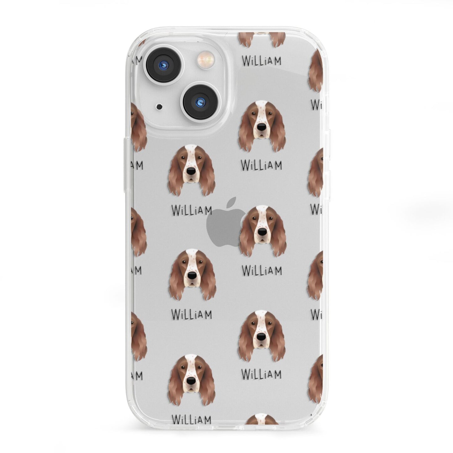 Irish Red White Setter Icon with Name iPhone 13 Mini Clear Bumper Case