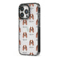 Irish Red White Setter Icon with Name iPhone 13 Pro Black Impact Case Side Angle on Silver phone